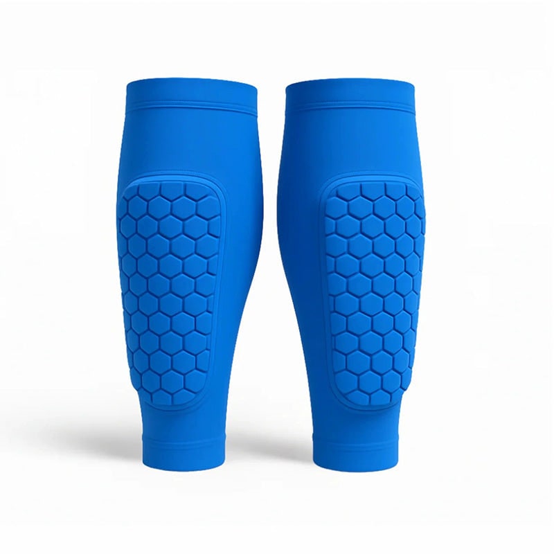 Shin Guard Sleeves with Honeycomb Foam Padding and Calf Compression Support