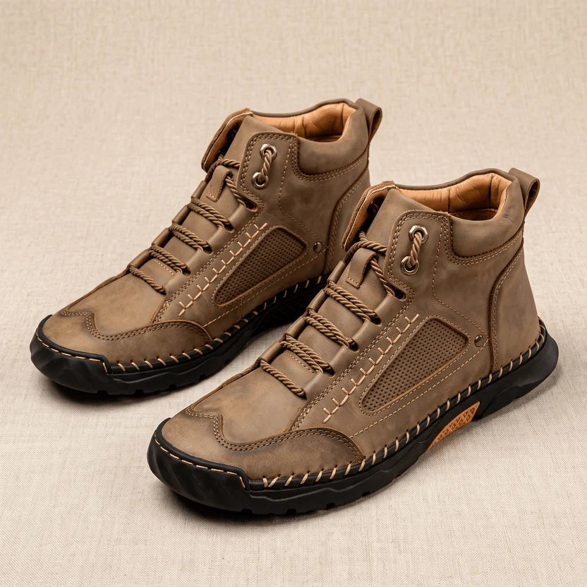 Wide Toe Box Hiking Boots – Vegan Leather, Lug Sole & Lace-Up | Tobias