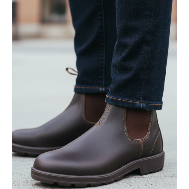 Men's Chelsea Ankle Boots with Elastic Side Panels and Pull Tabs Waterproof Slip-On