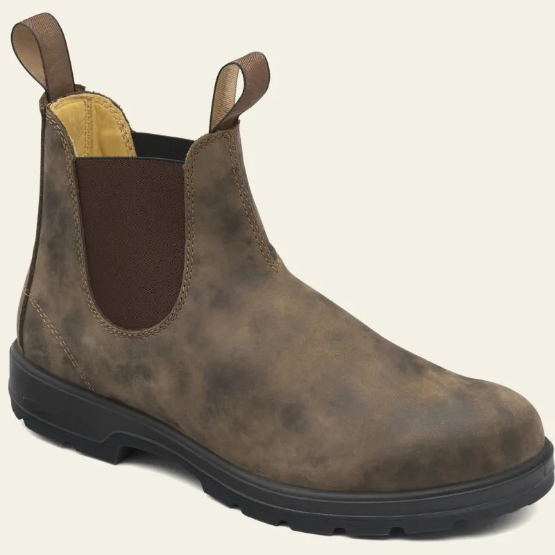 Men's Chelsea Ankle Boots with Elastic Side Panels and Pull Tabs Waterproof Slip-On
