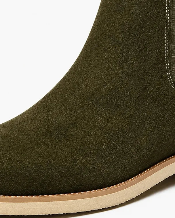 Men's Chelsea Boots – Black Suede Crepe Sole