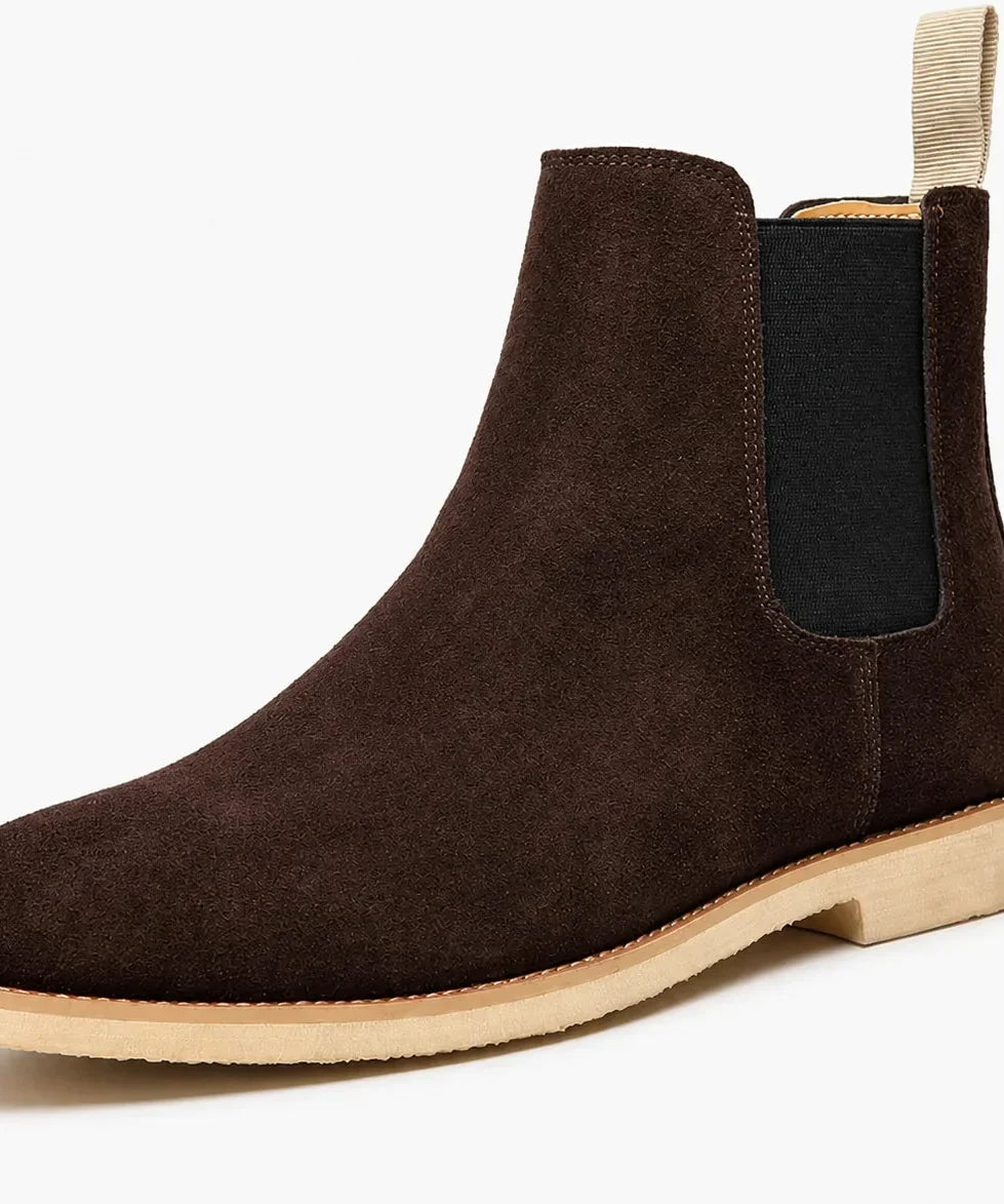 Men's Chelsea Boots – Black Suede Crepe Sole