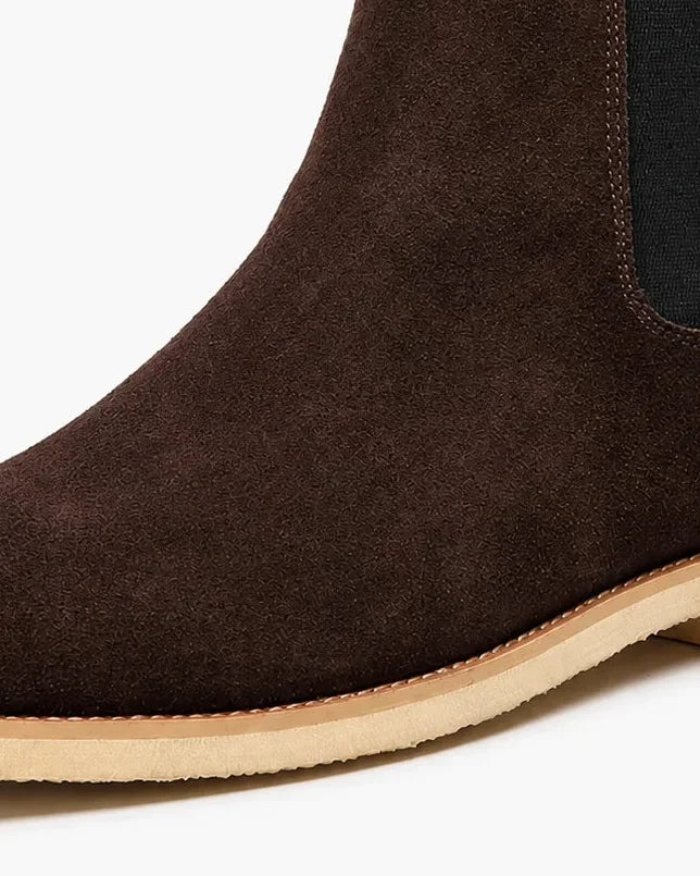 Men's Chelsea Boots – Black Suede Crepe Sole