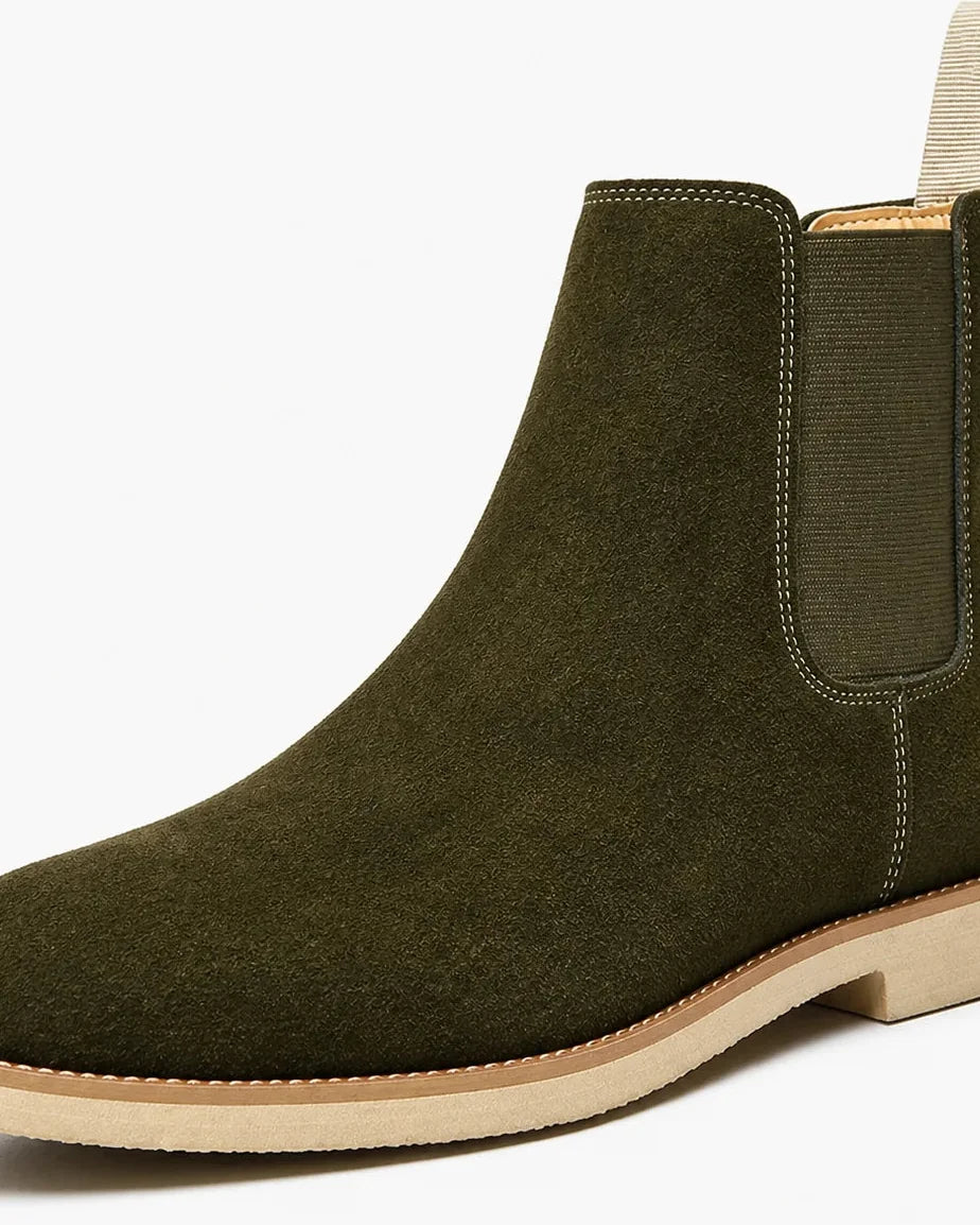 Men's Chelsea Boots – Black Suede Crepe Sole