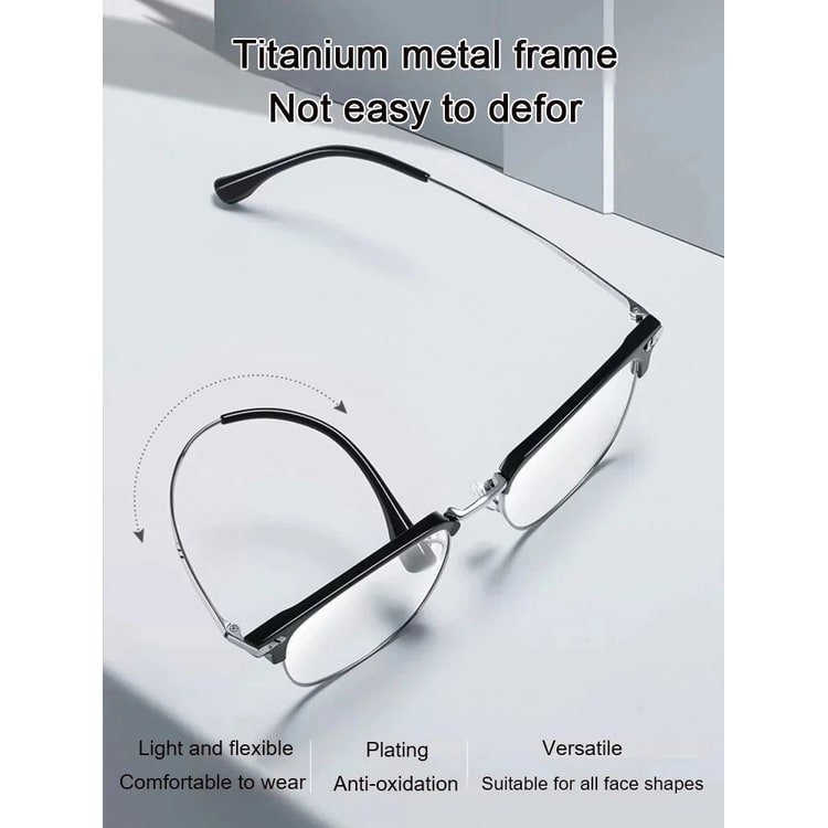 Men's Computer Reading Glasses with Light Blocking and Half-Rim Frame