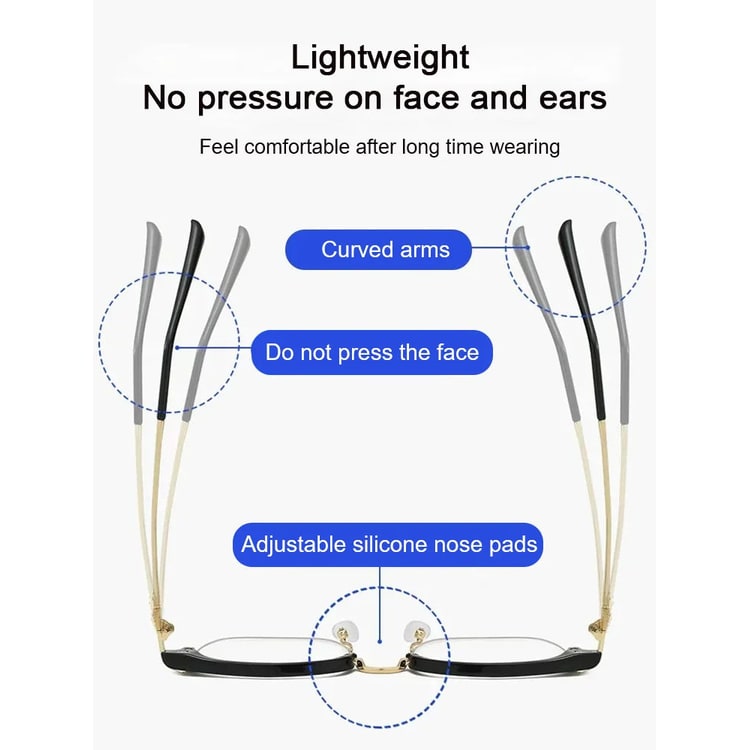 Men's Computer Reading Glasses with Light Blocking and Half-Rim Frame
