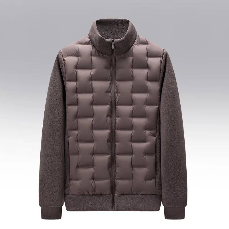 Hybrid Puffer Jacket – Quilted Body, Fleece Sleeves & Stand Collar | Emilio