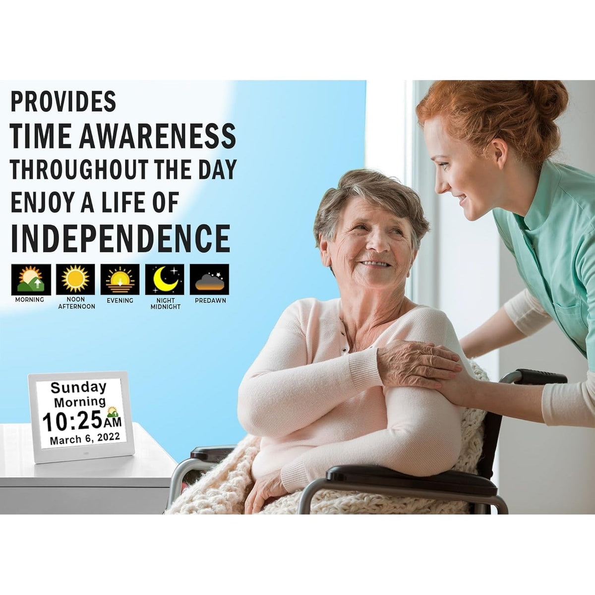 Digital Clock Seconds Electronic Wall Calendar Day with Large Display and Remote for Seniors