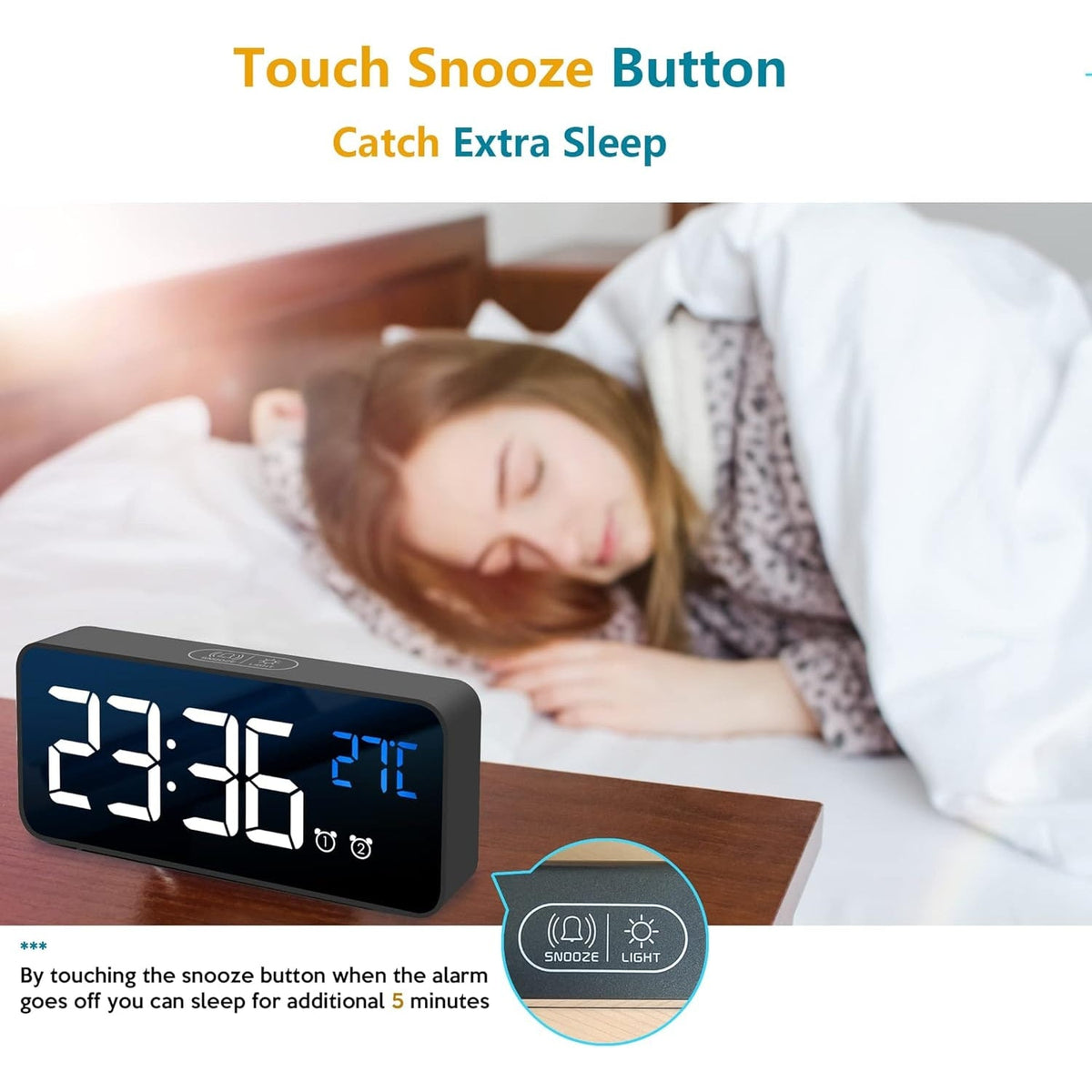 Digital Clock Seconds Electronic Wall Calendar Day with Large Display and Remote for Seniors