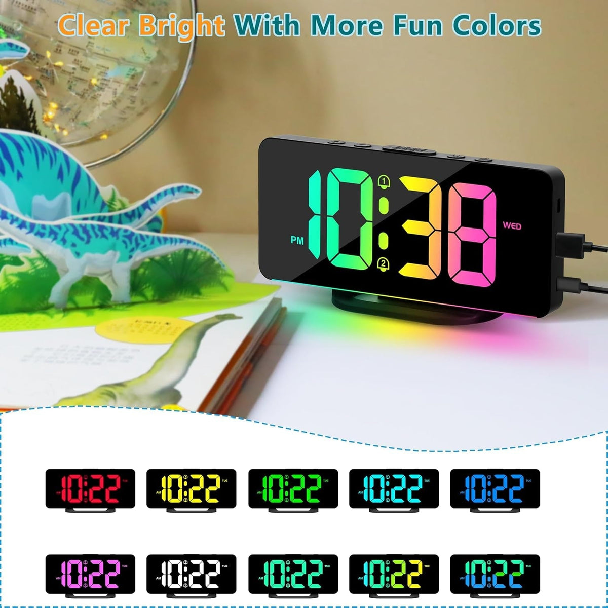 Digital Clock Seconds Electronic Wall Calendar Day with Large Display and Remote for Seniors