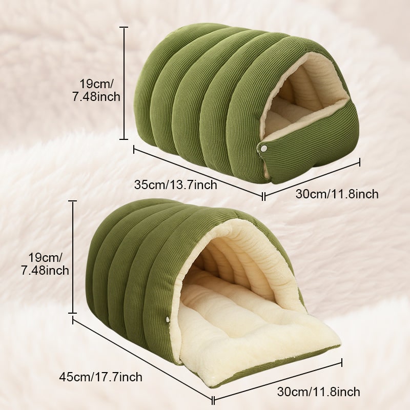Dog and Cat Cave Bed with Corduroy Fleece Lining and Memory Foam