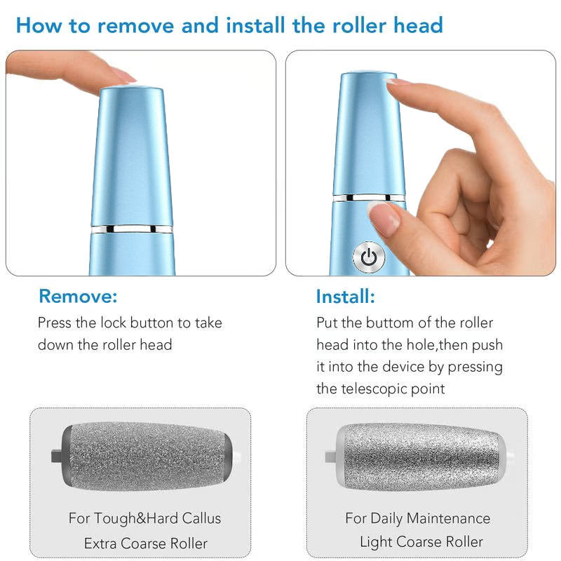 Electric Foot File and Callus Remover with Rechargeable Roller Head