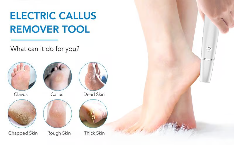Electric Foot File and Callus Remover with Rechargeable Roller Head