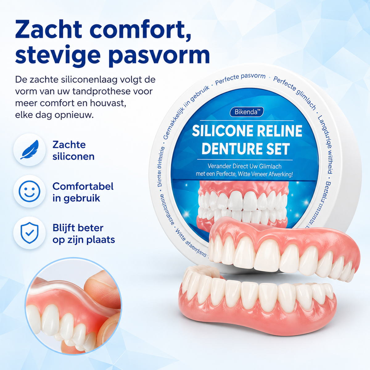 False Teeth Repair Kit Denture Reline Dental Tooth Filling with Silicone Liner