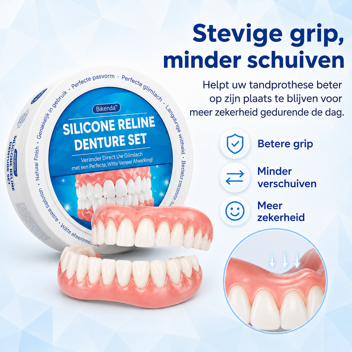 False Teeth Repair Kit Denture Reline Dental Tooth Filling with Silicone Liner