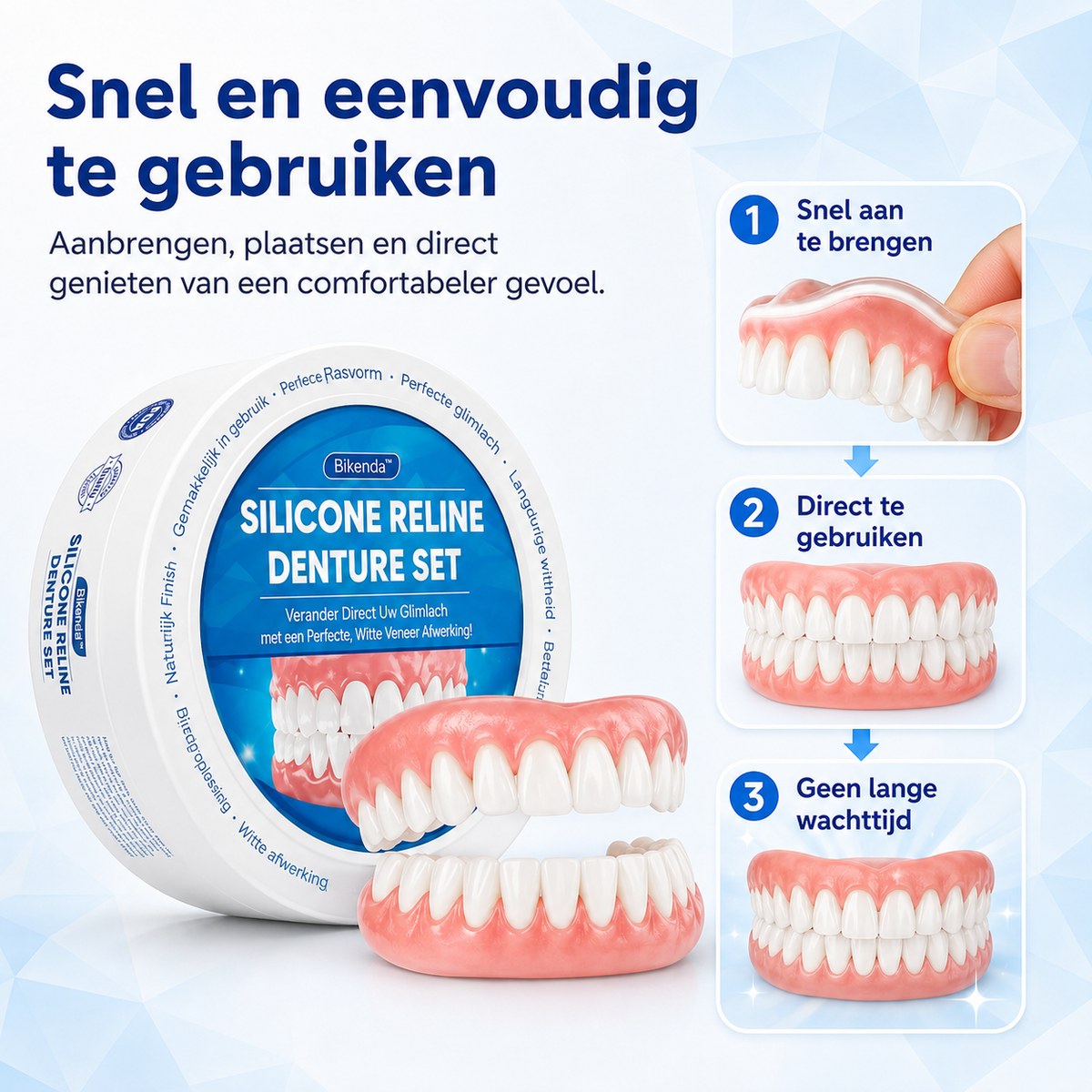 False Teeth Repair Kit Denture Reline Dental Tooth Filling with Silicone Liner