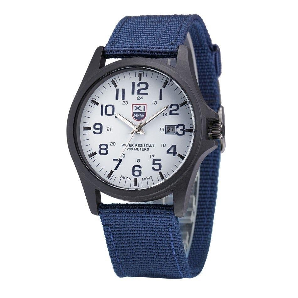 Men's Field Watch with Nylon Strap Luminous Hands Tactical Analog