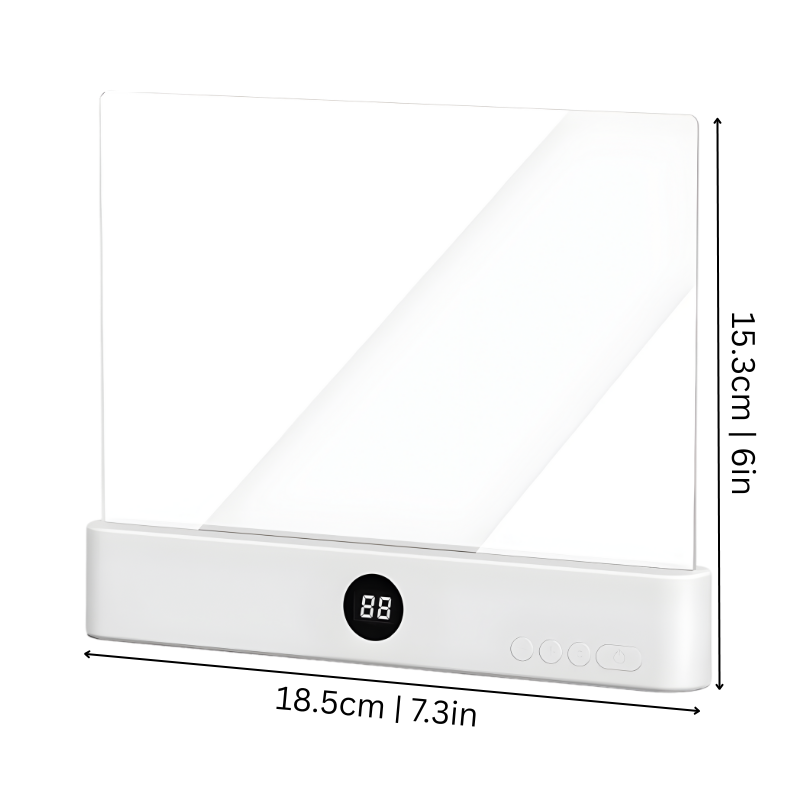 Flat Book Light with LED Edge Lighting and Digital Display for Portable Reading