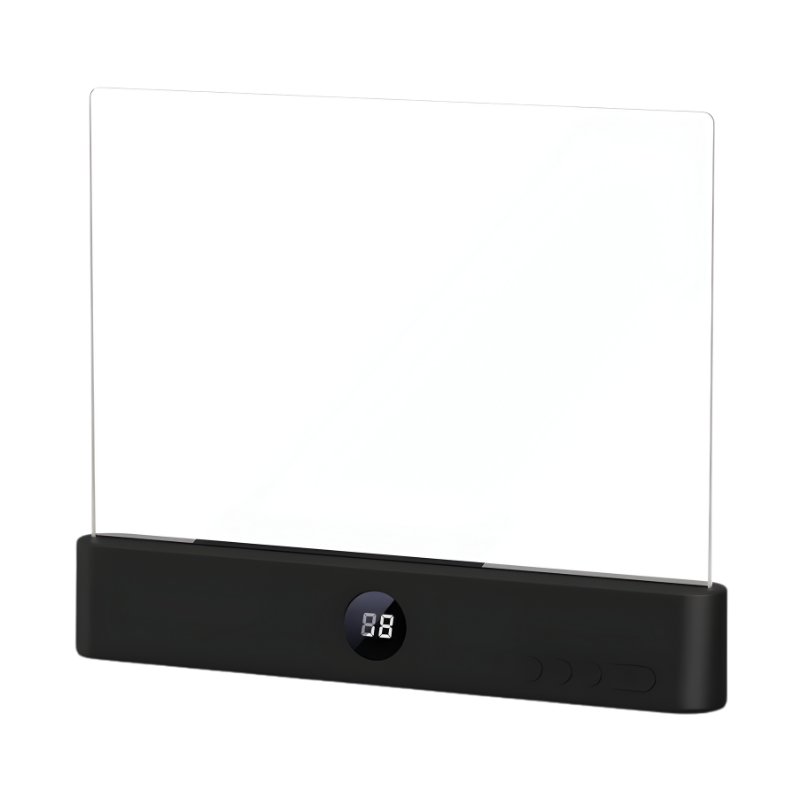 Flat Book Light with LED Edge Lighting and Digital Display for Portable Reading