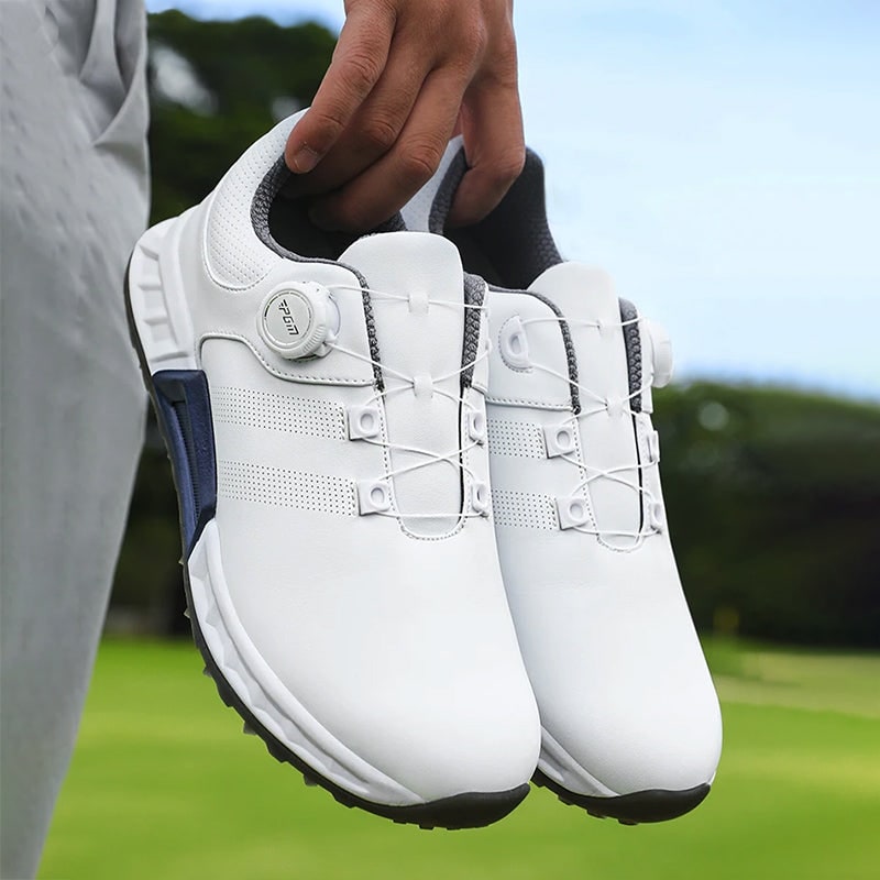 Men's Golf Shoes Spikeless with Waterproof Dial Lace Closure and Non-Slip Sole