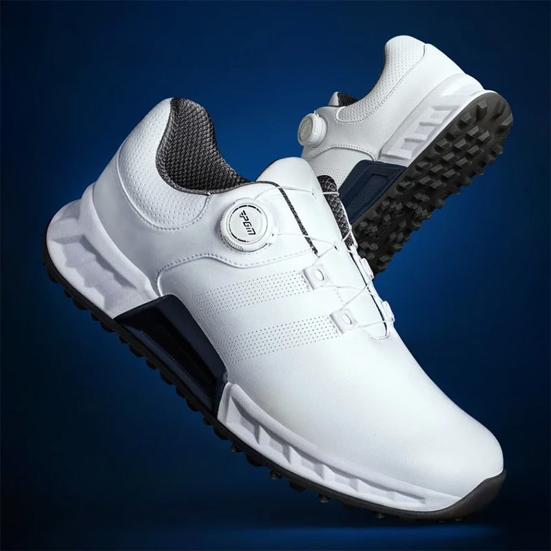 Men's Golf Shoes Spikeless with Waterproof Dial Lace Closure and Non-Slip Sole