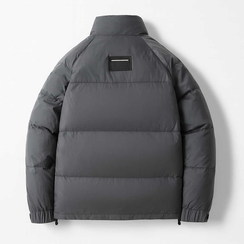 Adrian Men's Down-Filled Puffer Jacket with Stand Collar for Winter