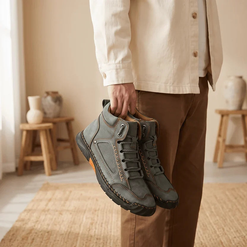 Wide Toe Box Hiking Boots – Vegan Leather, Lug Sole & Lace-Up | Tobias