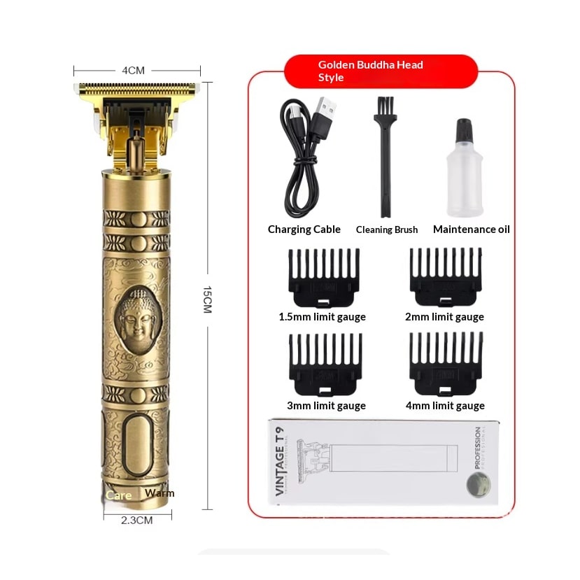 Men's Hair Trimmer for Pubic and Groin with Cordless Rechargeable Design and Metal Engraved Body
