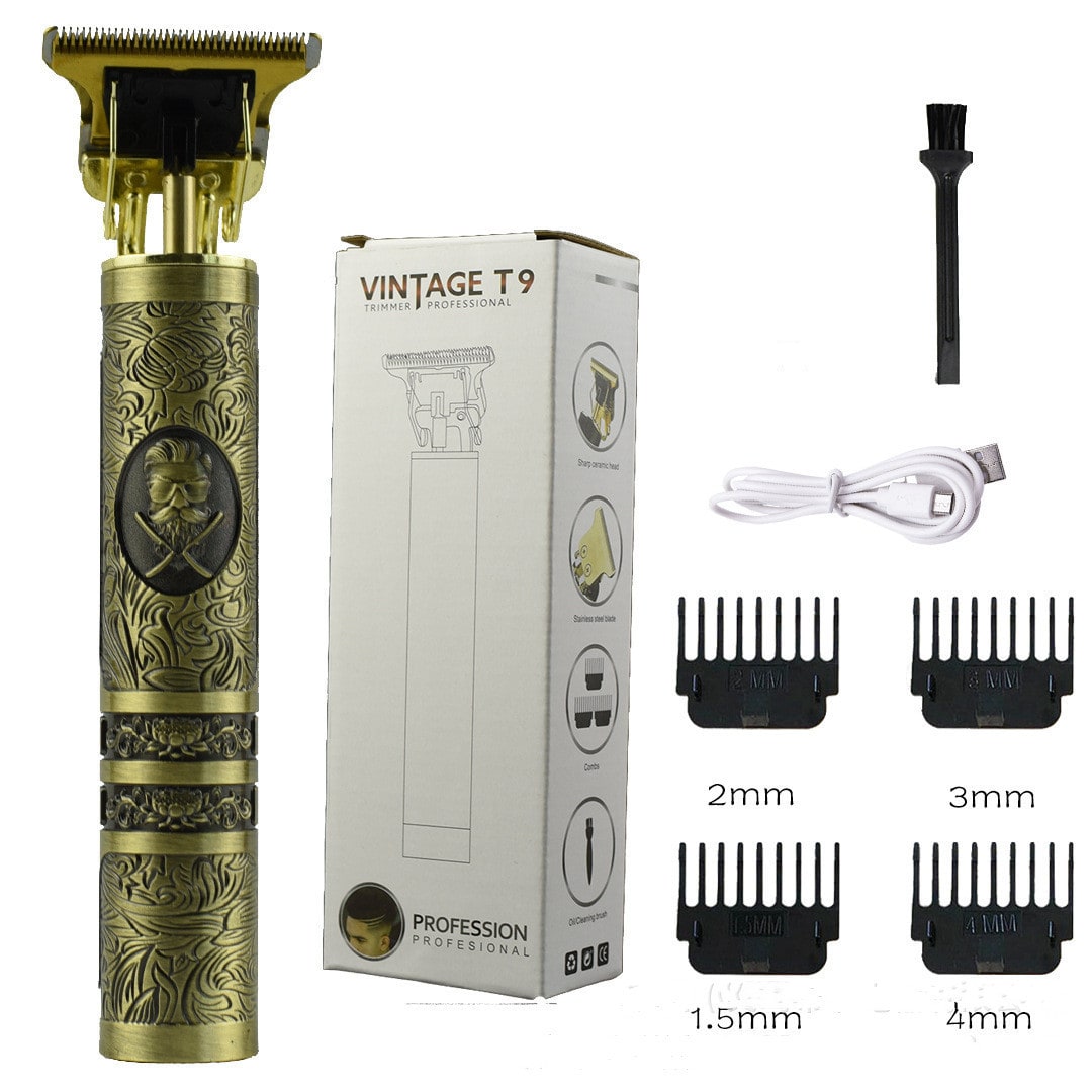 Men's Hair Trimmer for Pubic and Groin with Cordless Rechargeable Design and Metal Engraved Body