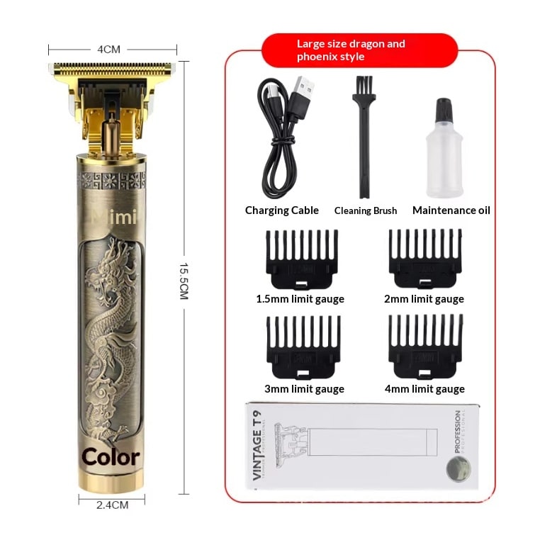 Men's Hair Trimmer for Pubic and Groin with Cordless Rechargeable Design and Metal Engraved Body