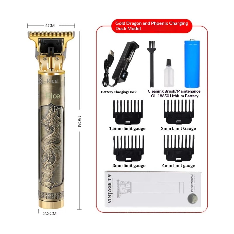 Men's Hair Trimmer for Pubic and Groin with Cordless Rechargeable Design and Metal Engraved Body