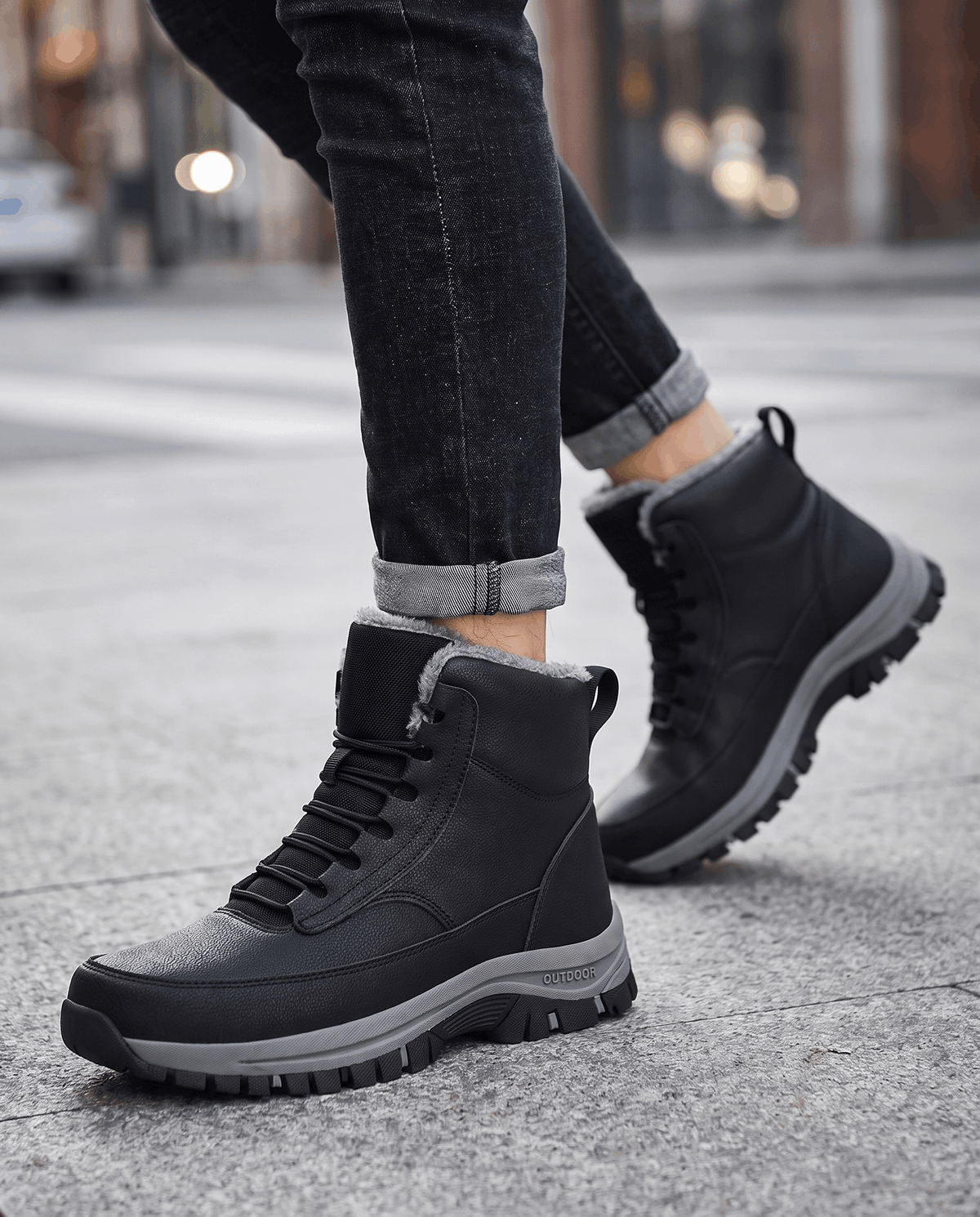 High-Top Winter Boots – Water-Repellent, Fleece-Lined & Lug Sole | Ignazio
