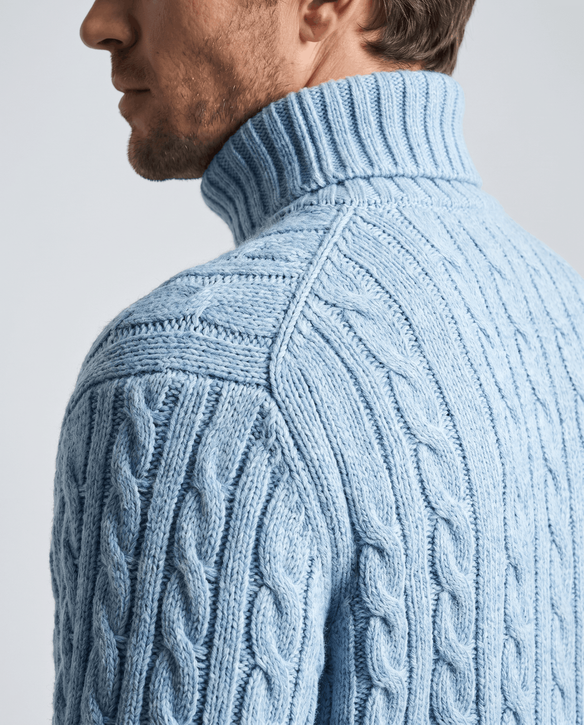 Honeycomb Cable-Knit Turtleneck Sweater – Long Sleeve, Slim Fit & Ribbed Trim | Lukas