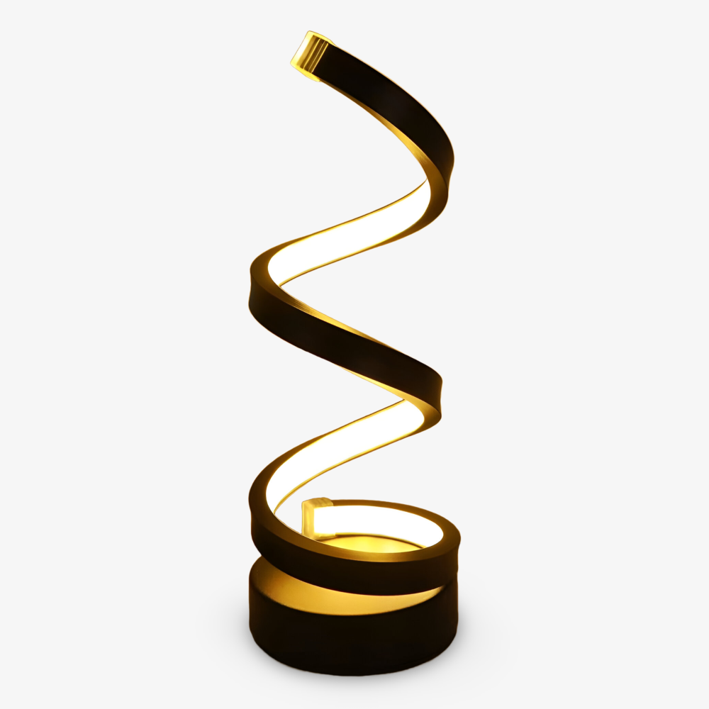 LED Table Lamp with Adjustable Color Temperature and Spiral Design