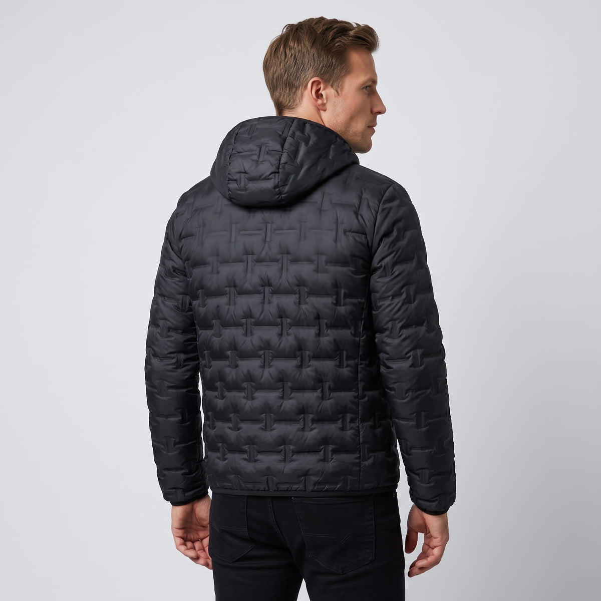 Lightweight Down Puffer Jacket – Basketweave Quilting, Full Zip & Slim Fit | Emrys