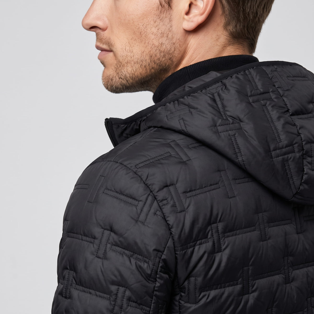 Lightweight Down Puffer Jacket – Basketweave Quilting, Full Zip & Slim Fit | Emrys