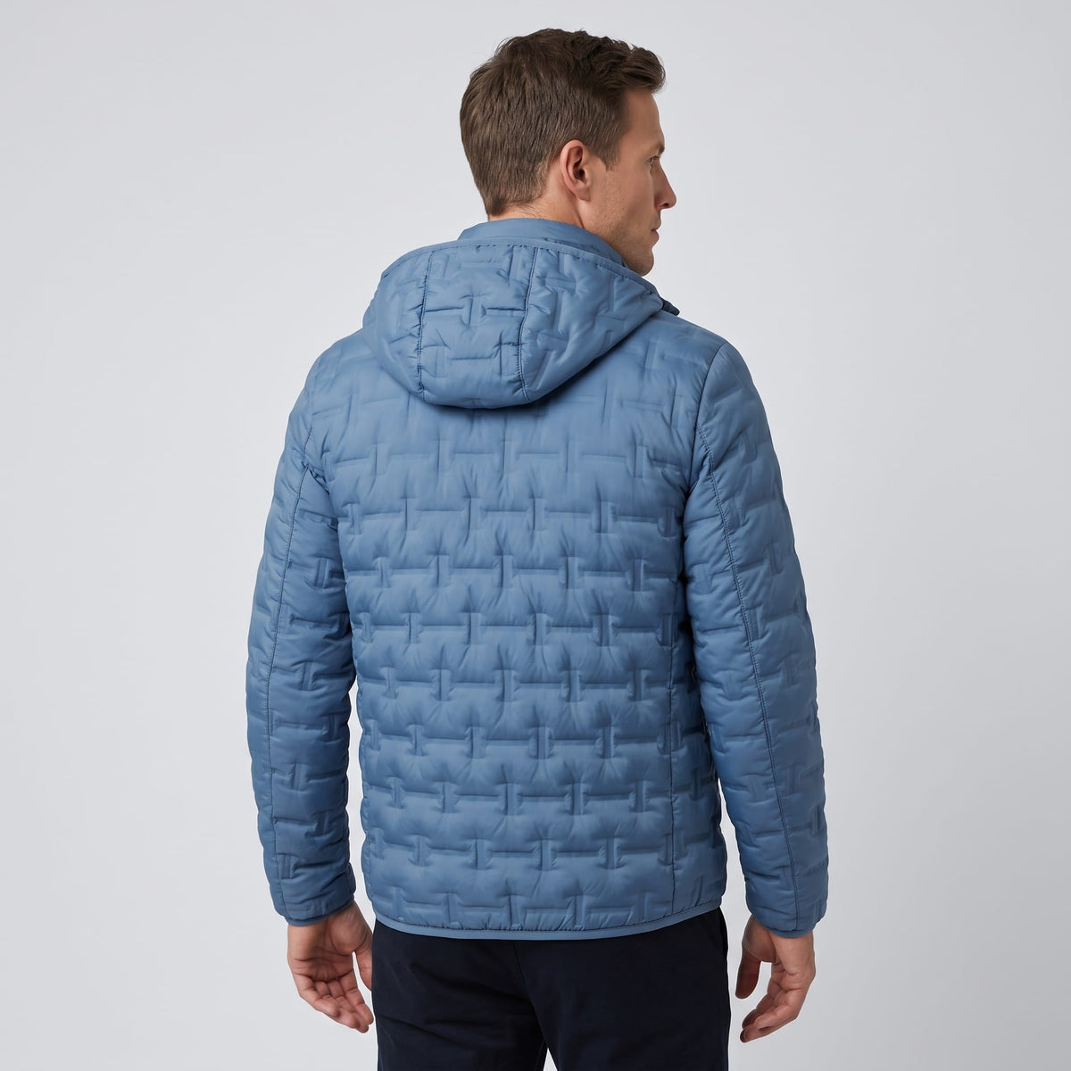 Lightweight Down Puffer Jacket – Basketweave Quilting, Full Zip & Slim Fit | Emrys