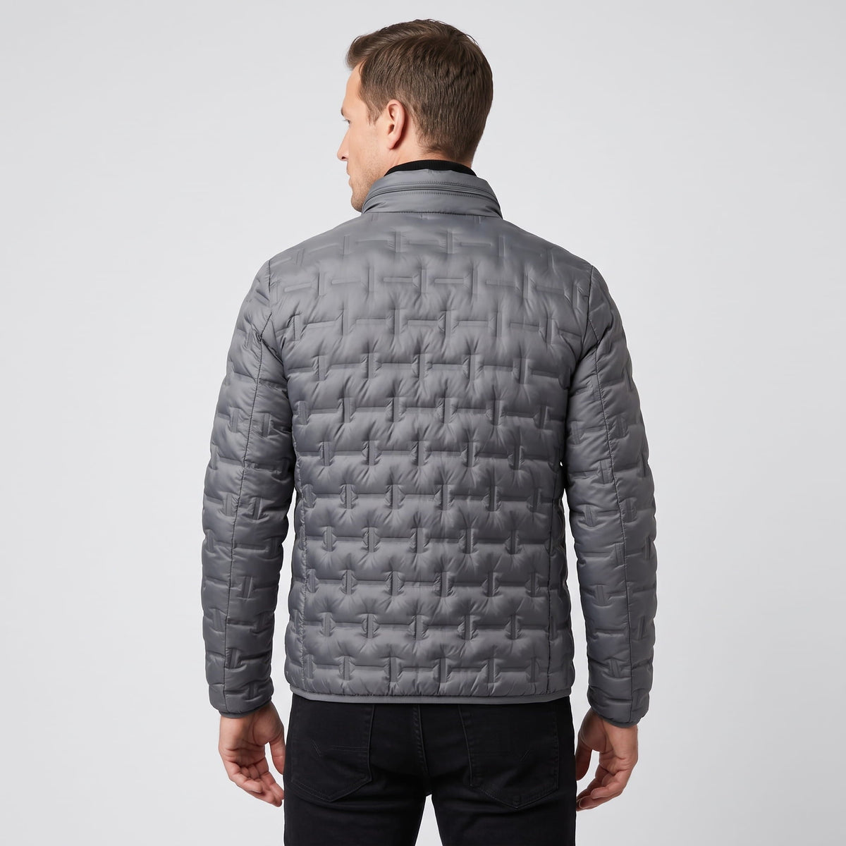 Lightweight Down Puffer Jacket – Basketweave Quilting, Full Zip & Slim Fit | Emrys