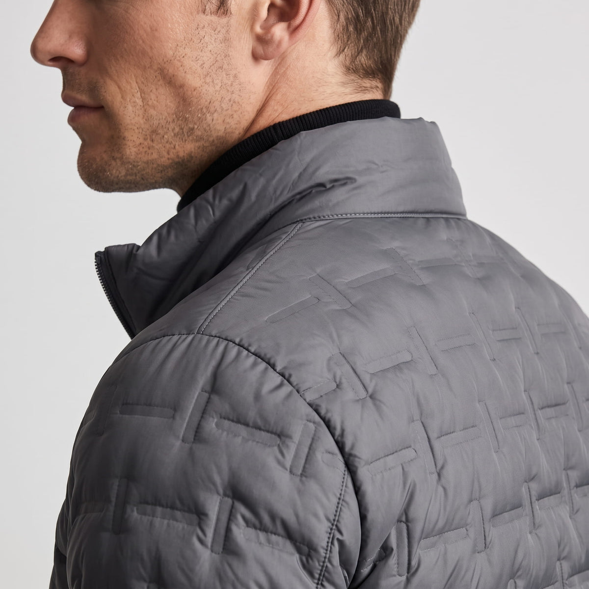 Lightweight Down Puffer Jacket – Basketweave Quilting, Full Zip & Slim Fit | Emrys