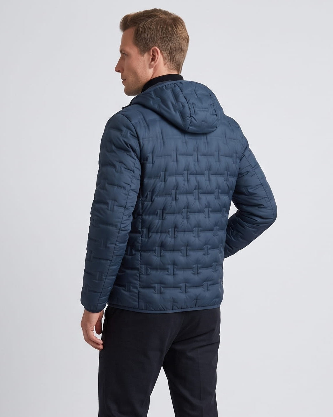 Lightweight Down Puffer Jacket – Basketweave Quilting, Full Zip & Slim Fit | Emrys