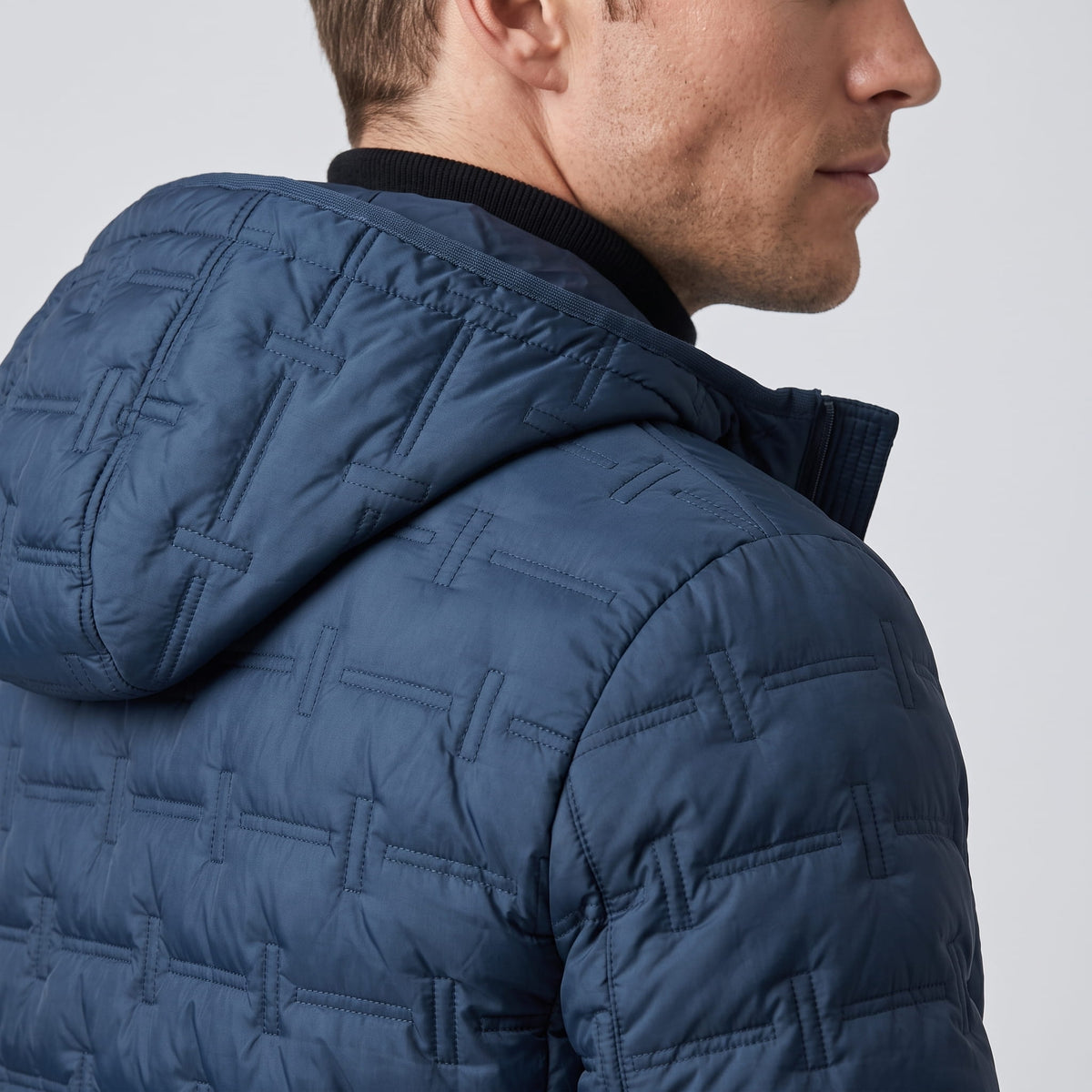 Lightweight Down Puffer Jacket – Basketweave Quilting, Full Zip & Slim Fit | Emrys
