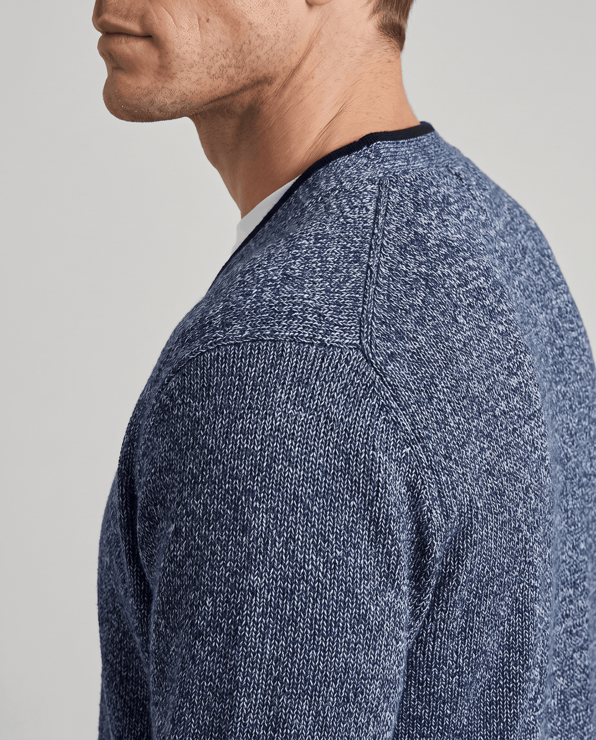 Marled Knit V-Neck Cardigan Sweater – Contrast Trim, Button Front & Pockets | Torin