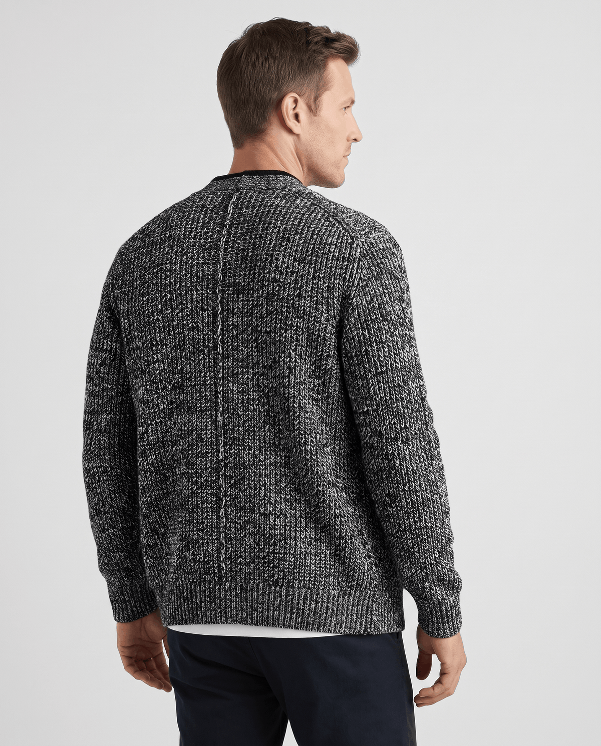 Marled Knit V-Neck Cardigan Sweater – Contrast Trim, Button Front & Pockets | Torin