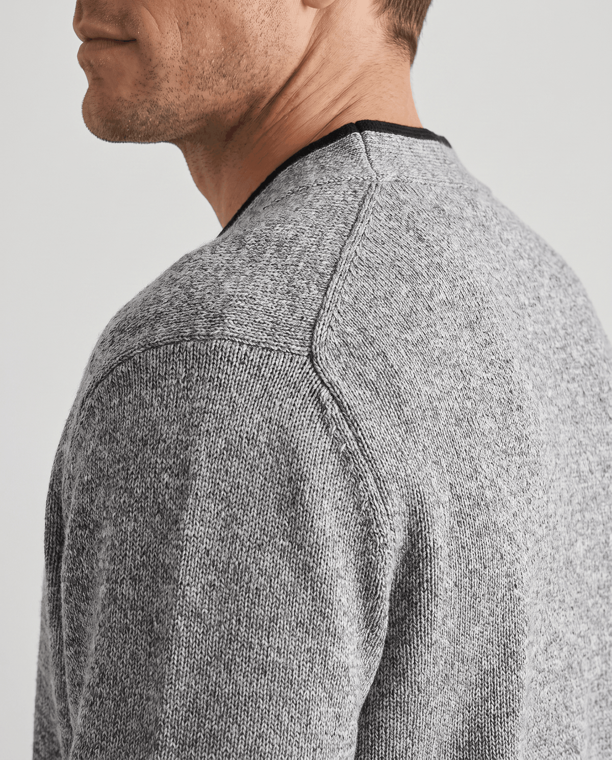 Marled Knit V-Neck Cardigan Sweater – Contrast Trim, Button Front & Pockets | Torin