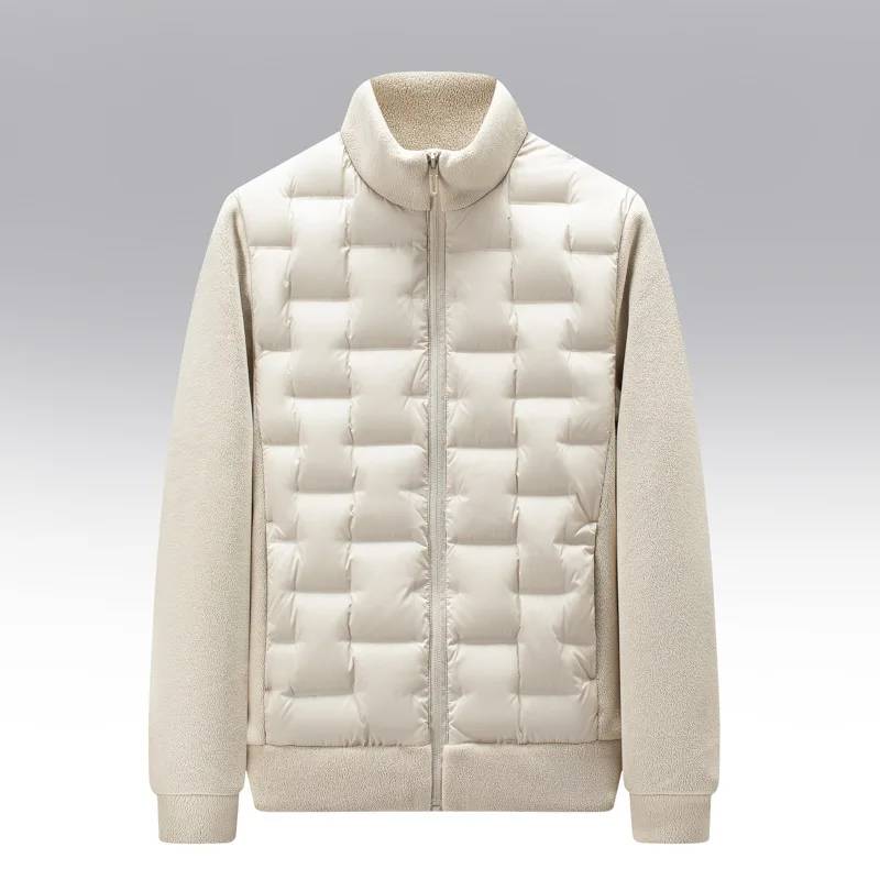 Hybrid Puffer Jacket – Quilted Body, Fleece Sleeves & Stand Collar | Emilio