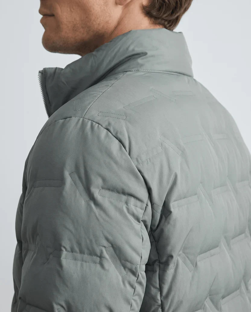 Quilted Duck Down Puffer Jacket – Stand Collar, Zip Front and Elasticized Cuffs | Lucian