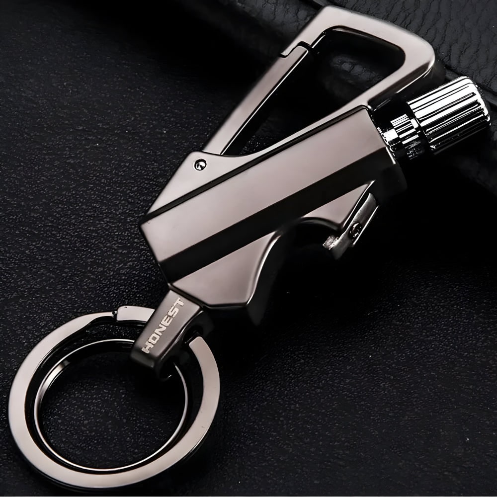 Permanent Match Lighter Keychain with Metal Striker and Flint Fire Starter