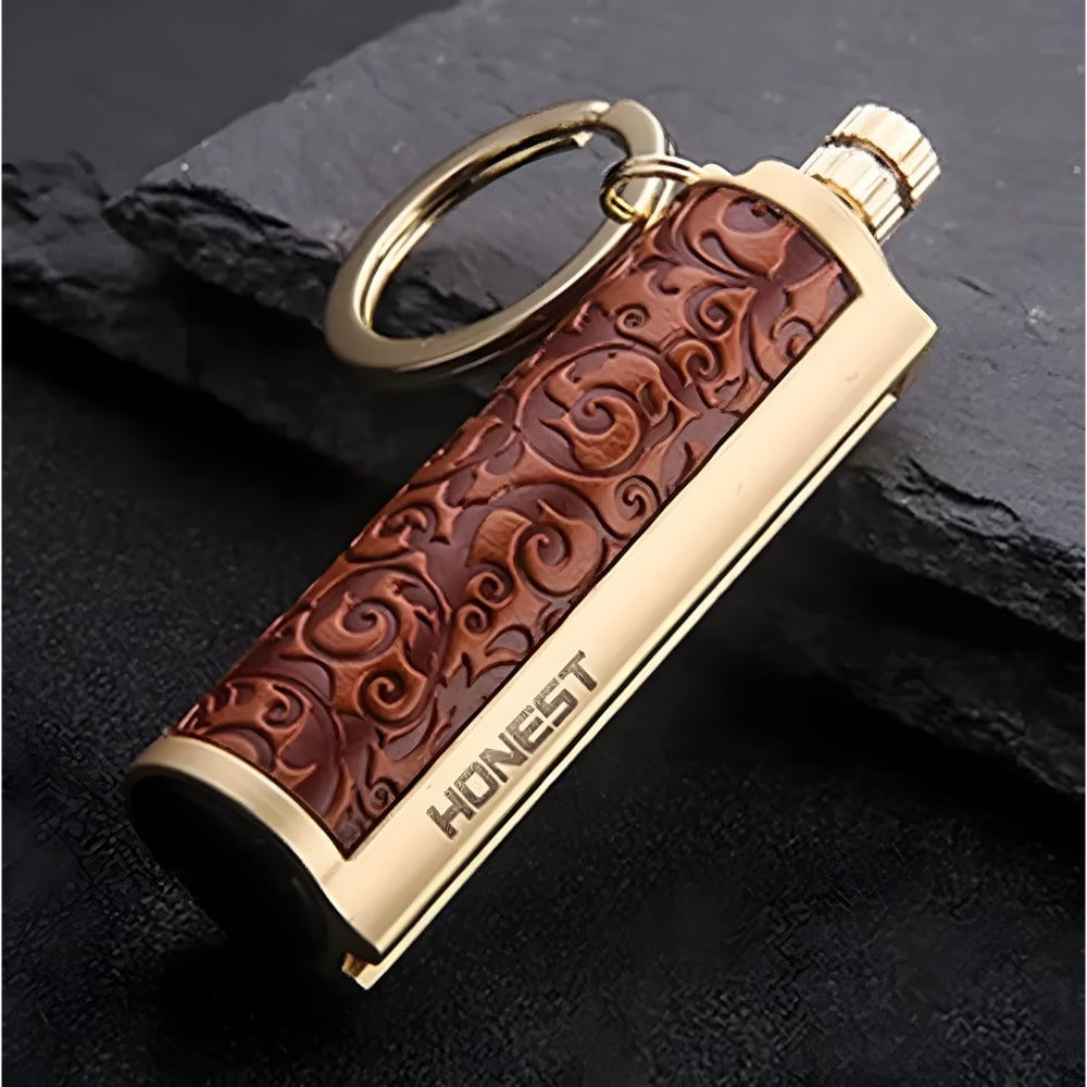 Permanent Match Lighter Keychain with Metal Striker and Flint Fire Starter
