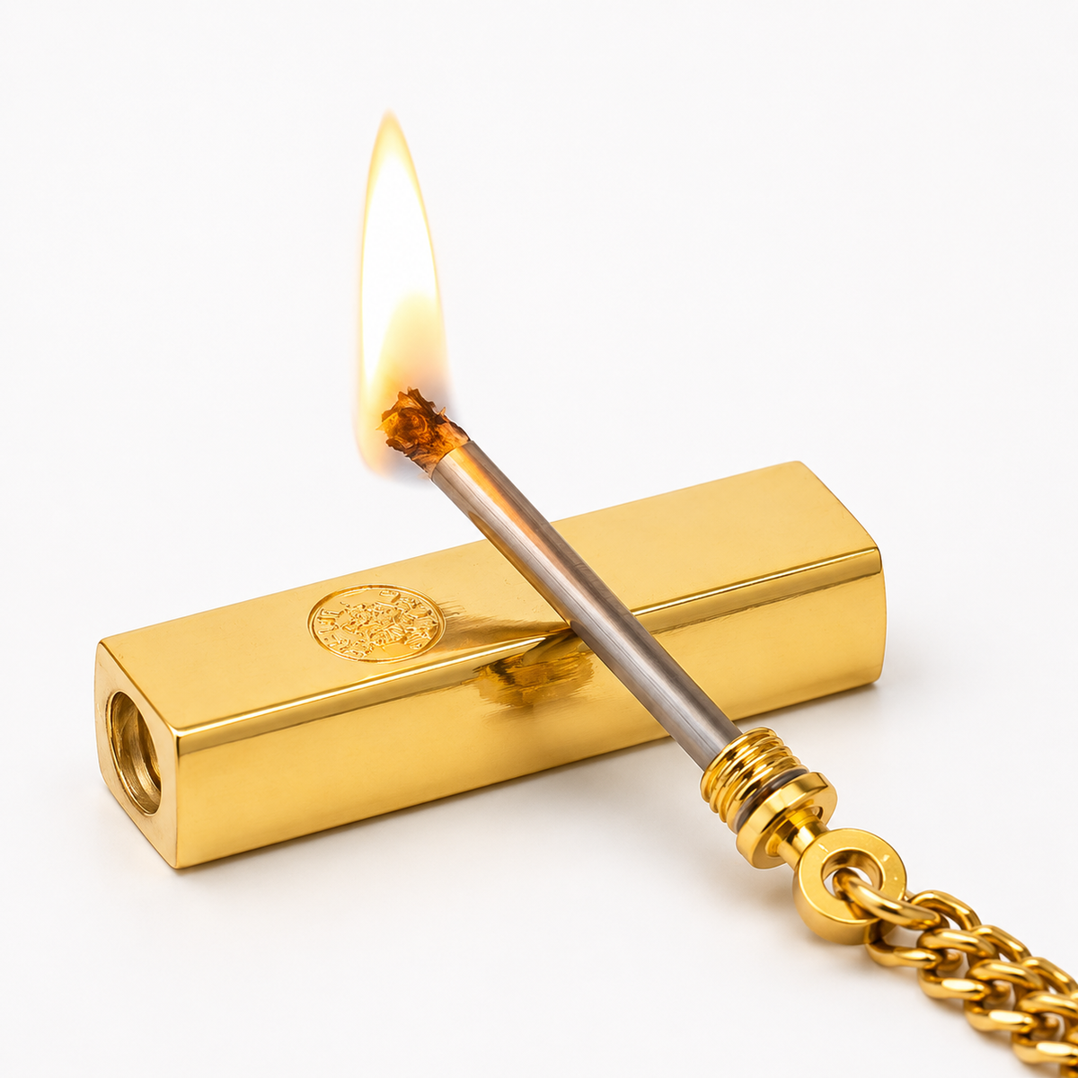 Permanent Match Lighter Keychain with Metal Striker and Flint Fire Starter