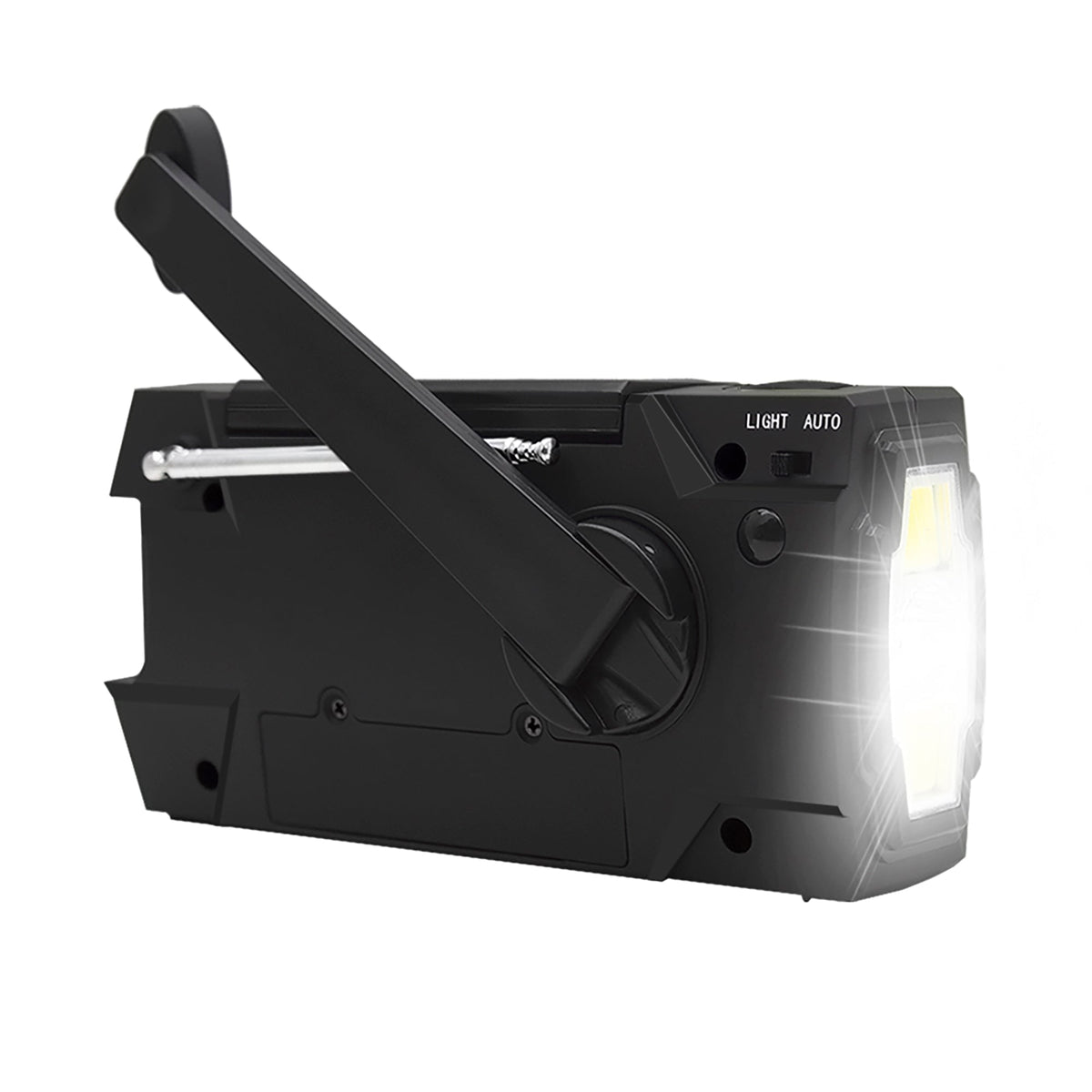Portable Emergency Radio with Hand Crank Solar Powered Weather Band and Flashlight
